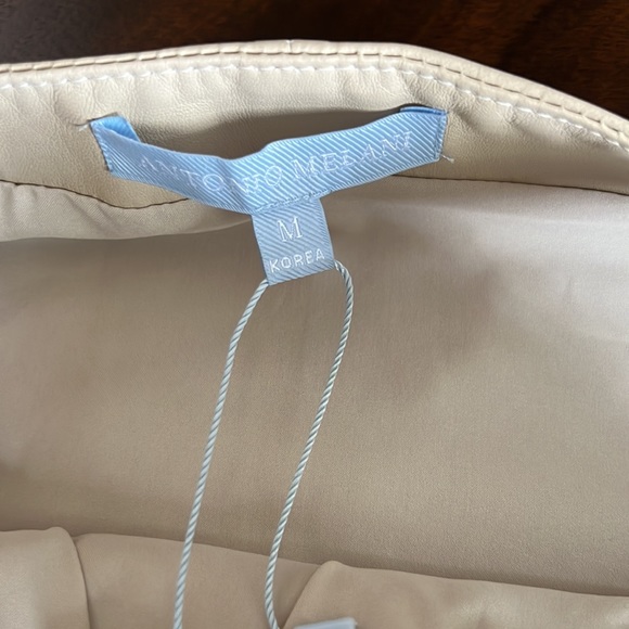 Antonio Melani Tobar Genuine Leather Twist Halter Neck Sleeveless Top. - Picture 9 of 11